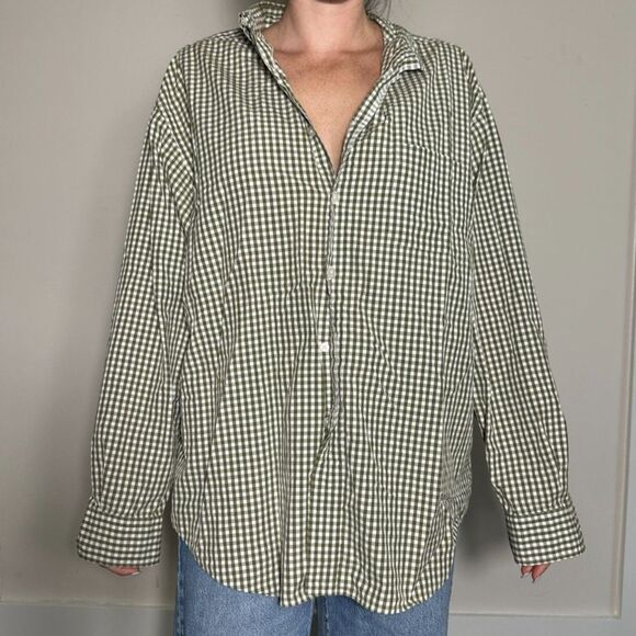 Vintage 100% Cotton Turnbury Green Checkered Buttonup Shirt Size XL - Picture 3 of 9